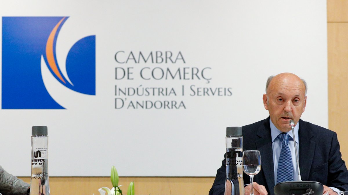 Josep Maria Mas durant la presentació d’un informe de la Cambra.