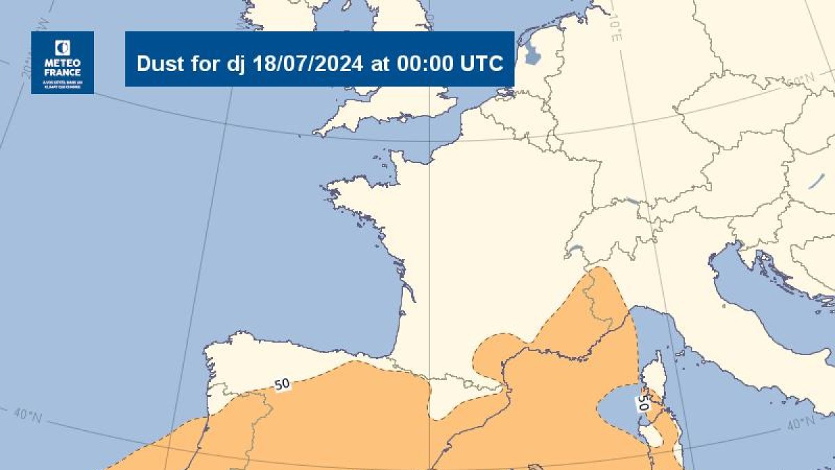 Les temperatures pujaran per l'arribada d'una massa d'aire càlid amb pols en suspensió