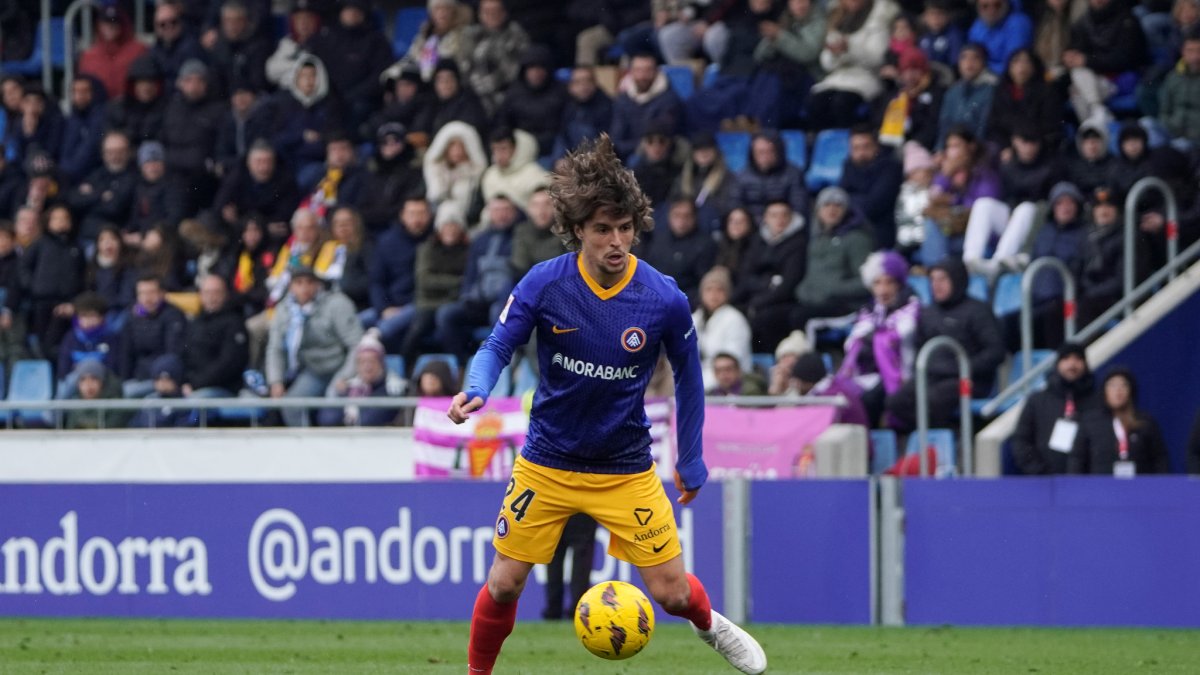 Pablo Moreno en el partit contra el Valladolid.