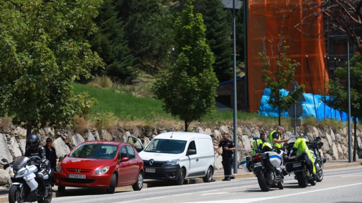 La policia fent la intervenció.