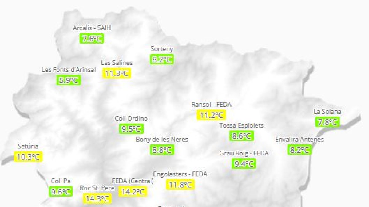 Mapa de temperatures