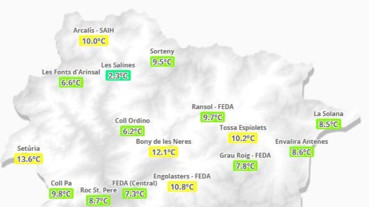 Inversió tèrmica de temperatura aquest matí