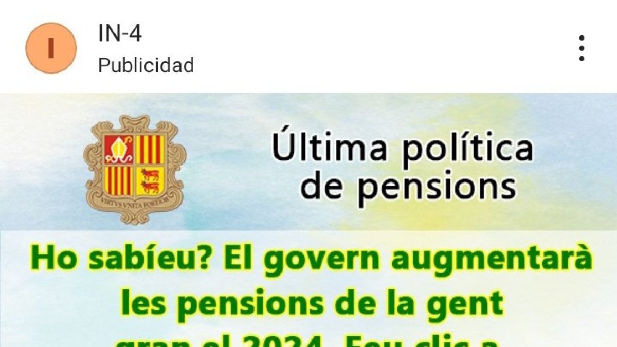 L'anunci fals suplantant al Govern