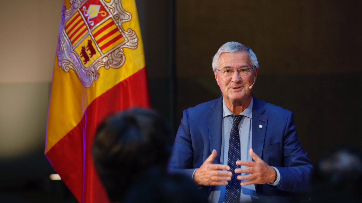 El representant del Copríncep francès, Patrick Strzoda en la conferència d'aquesta tarda al Consell General