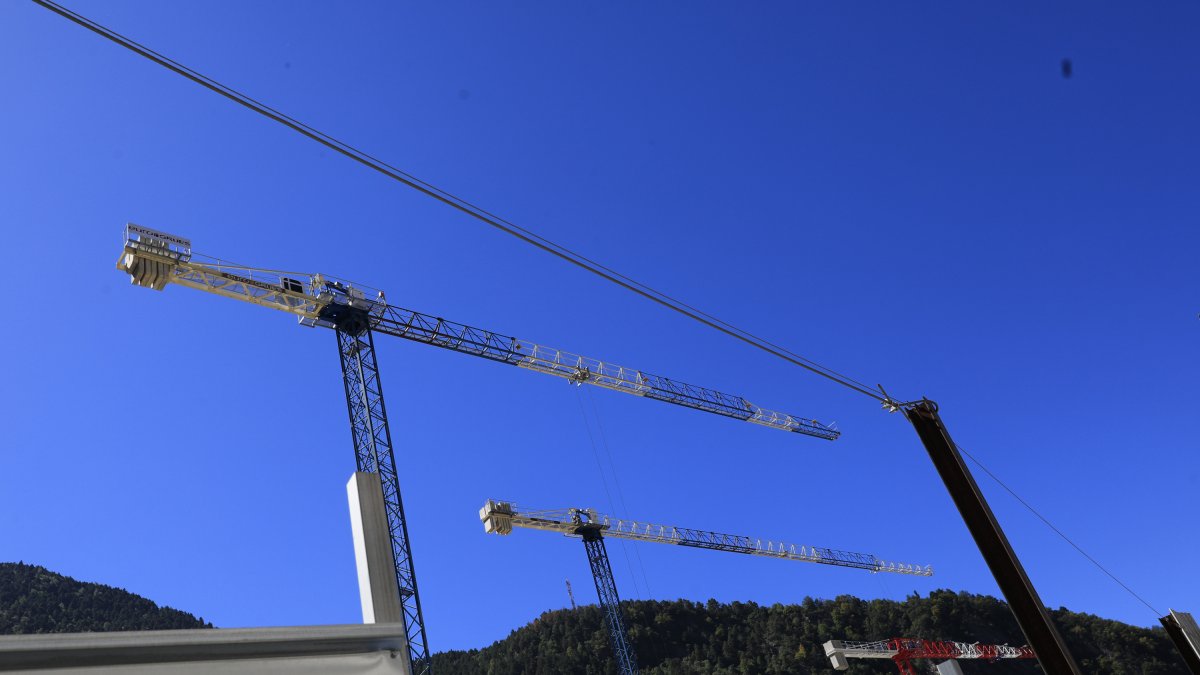 Grues de construcció a la capital.