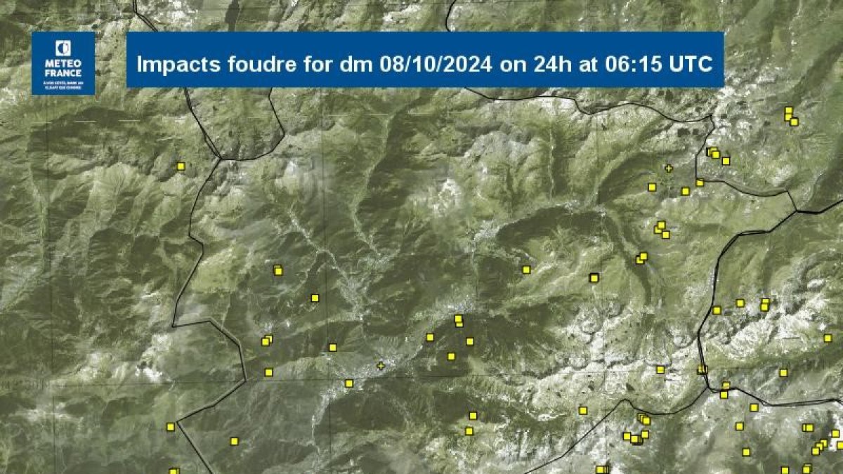 Impactes de llamps a Andorra de la forta tempesta d'anit