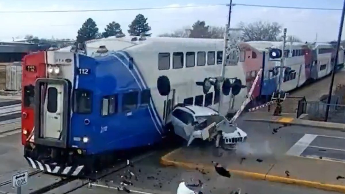 Accident tren Utah cotxe