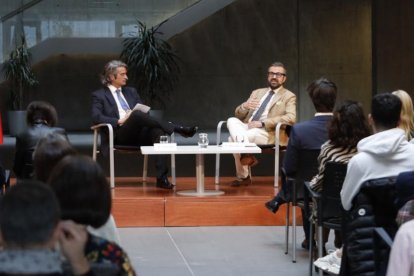 Carles Mur i Albert Dorca a la conferència ahir sobre salut mental