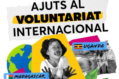 Cartell anunciatori dels ajuts al voluntariat internacional