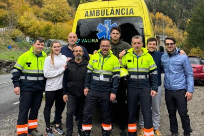 Part dels tècnics d'emergències que viatgen com a voluntaris a València