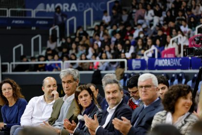 Un instant de la jornada 'Actuem contra el bullying' al Poliesportiu.