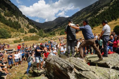 Un moment de la celebració a la vall de Rialb.