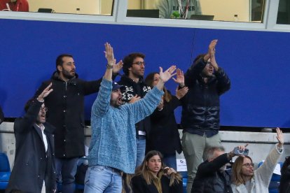 Gerard Piqué protesta una acció a la llotja de l’Estadi Nacional contra el Vila-real B.