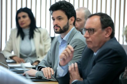 Jordana, Escalé i Montaner en una compareixença de Galabert i Escoriza al Consell General.