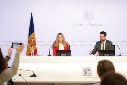 Roda de premsa de Presentació del Pla d'Igualtat de l'Administració General amb la secretària d'Estat i Participació Ciutadana,Mariona Cadena i el secretari d'Estat de Funció Pública,Marc Cornella.Foto:SFGA/CEsteve