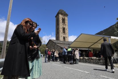 L'església de Sant Miquel d'Engolasters aquest matí