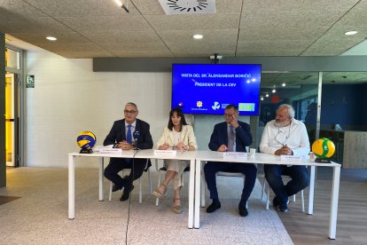 Roda de premsa amb el president europeu.