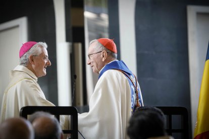 Parolin i Vives a la Basílica de Meritxell, el setembre de l’any passat.