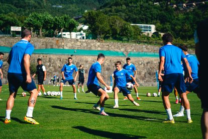 Entrenament dels tricolors al Comunal.