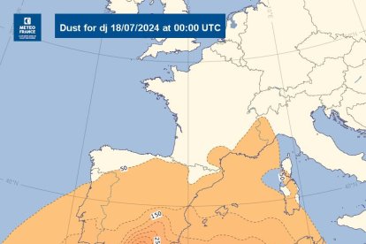 Les temperatures pujaran per l'arribada d'una massa d'aire càlid amb pols en suspensió