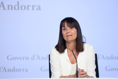 Mònica Bonell en roda de premsa posterior al consell de ministres