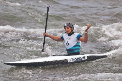 Mònica Doria va obtenir un resultat històric per a l’esport andorrà, però a la fotografia es lamenta perquè va fregar la medalla.