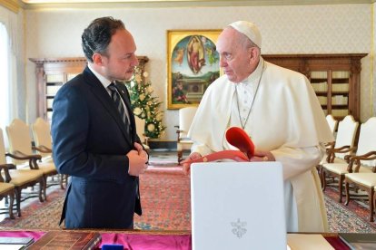 Xavier Espot amb el papa Francesc.