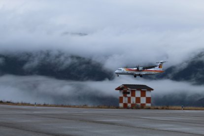 Un dels avions que fa la ruta a Palma durant la prova pilot.