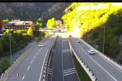 Tall a la CG-1 a l'alçada de la rotonda d'Aixovall