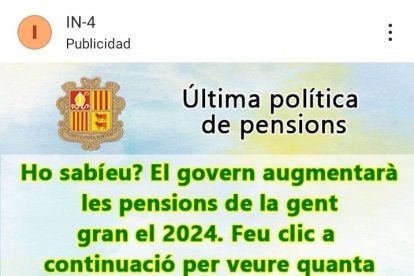 L'anunci fals suplantant al Govern