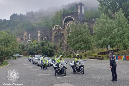 Formació dels motoristes escortes de la policia