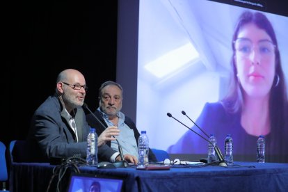 Òscar Escudé i Marc Vila en la presentació la Plataforma Andorrana per la Llengua