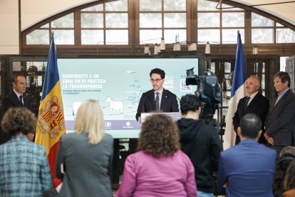 El ministre de Medi Ambient, Agricultura i Ramaderia, Guillem Casal, en l'acte d'inauguració del camí