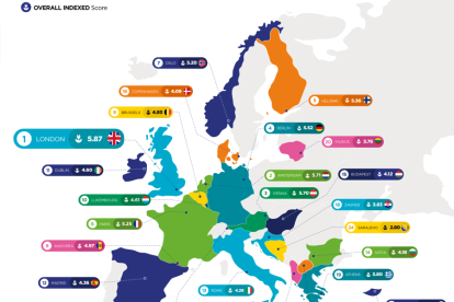 Mapa amb les capitals analitzades.