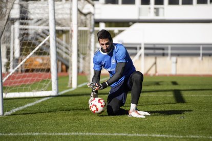 Oier Olazábal, a l’entrenament d’ahir.