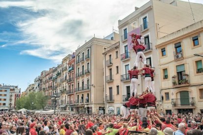 Actuació dels Castellers d’Andorra a la Diada de Tarragona.