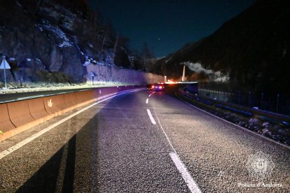 Lloc de l'accident mortal d'aquesta matinada a Canillo