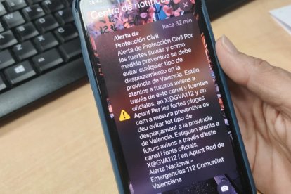 Una alerta de Protecció Civil de la Comunitat Valenciana.