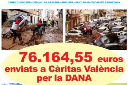 Càritas envia més de 76.000 euros als afectats per la dana a València