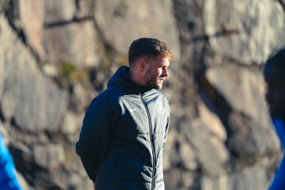 Ferran Costa, a l’entrenament d’ahir.