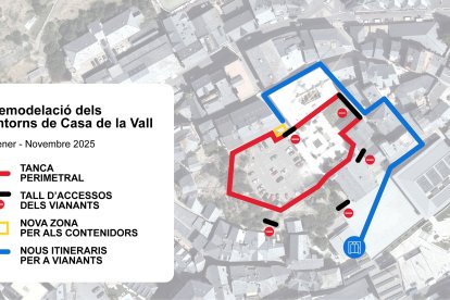 Mapa de les afectacions als vianants.