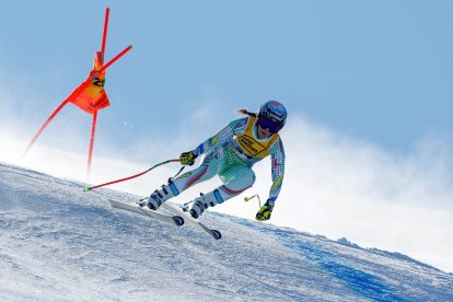 Cande Moreno, en el descens d’ahir a Saalbach.