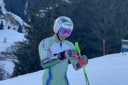 L’esquiador andorrà Joan Verdú, ahir després del darrer test d’entrenament.