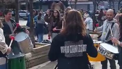 Docents manifestant-se a la Seu.