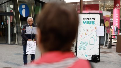 Lectura pública dels noms dels assassinats a Gaza.