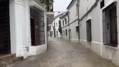 Inundació a Grazalema, Cadis pel temporal Leonardo.