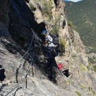 Moment del rescat d'ahir a la via ferrada del Roc de la Coma d'Erts