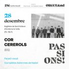 El cartell que anuncia el concert del Cor Cererols.