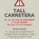 Tallada l'avinguda Verge de Canòlich