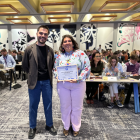 Rareș Voicu, president del YEF i Lisa Cruz, presidenta del Fòrum Nacional de la Joventut d’Andorra.